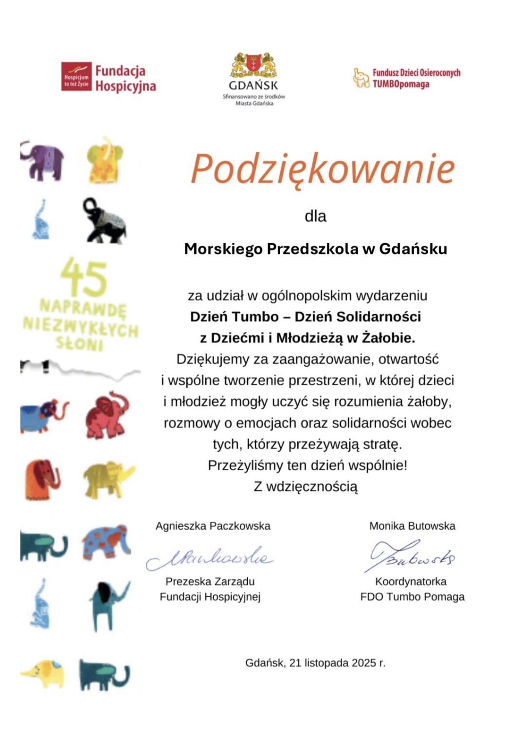 Dziękujemy za udział w ogólnopolskim wydarzeniu Dzień Tumbo – Dzień Solidarności z Dziećmi